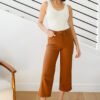 Briar High Rise Control Top Wide Leg Crop Jeans in Camel - Fashion Are Us