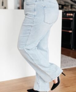 Brooke High Rise Control Top Vintage Wash Straight Jeans - Fashion Are Us