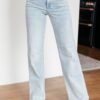 Brooke High Rise Control Top Vintage Wash Straight Jeans - Fashion Are Us