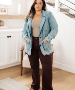 Business Brunch Denim Blazer - Fashion Are Us 