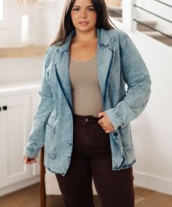 Business Brunch Denim Blazer - Fashion Are Us 