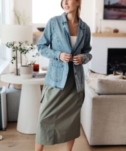 Business Brunch Denim Blazer - Fashion Are Us 