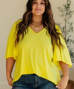 Cali Blouse in Neon Yellow - Fashion Are Us, LLC