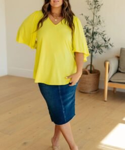 Cali Blouse in Neon Yellow - Fashion Are Us, LLC